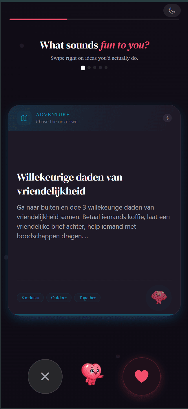 DateMatch onboarding screen